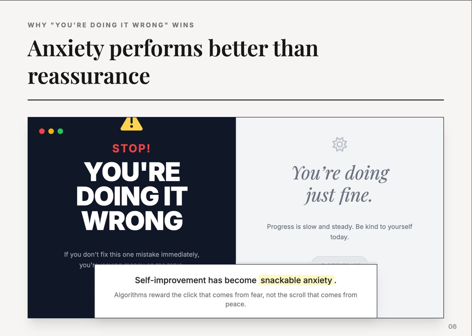 More is not less, it’s zero, slide 6