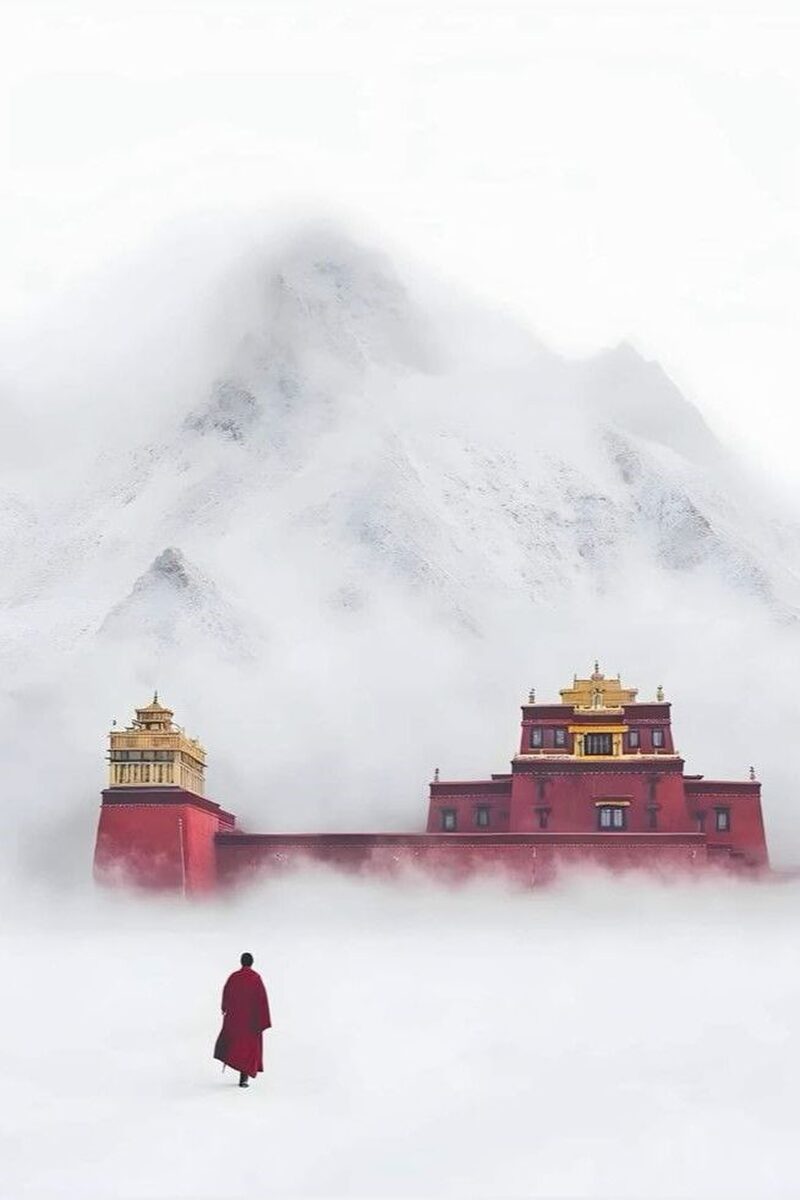 A monastery in mist