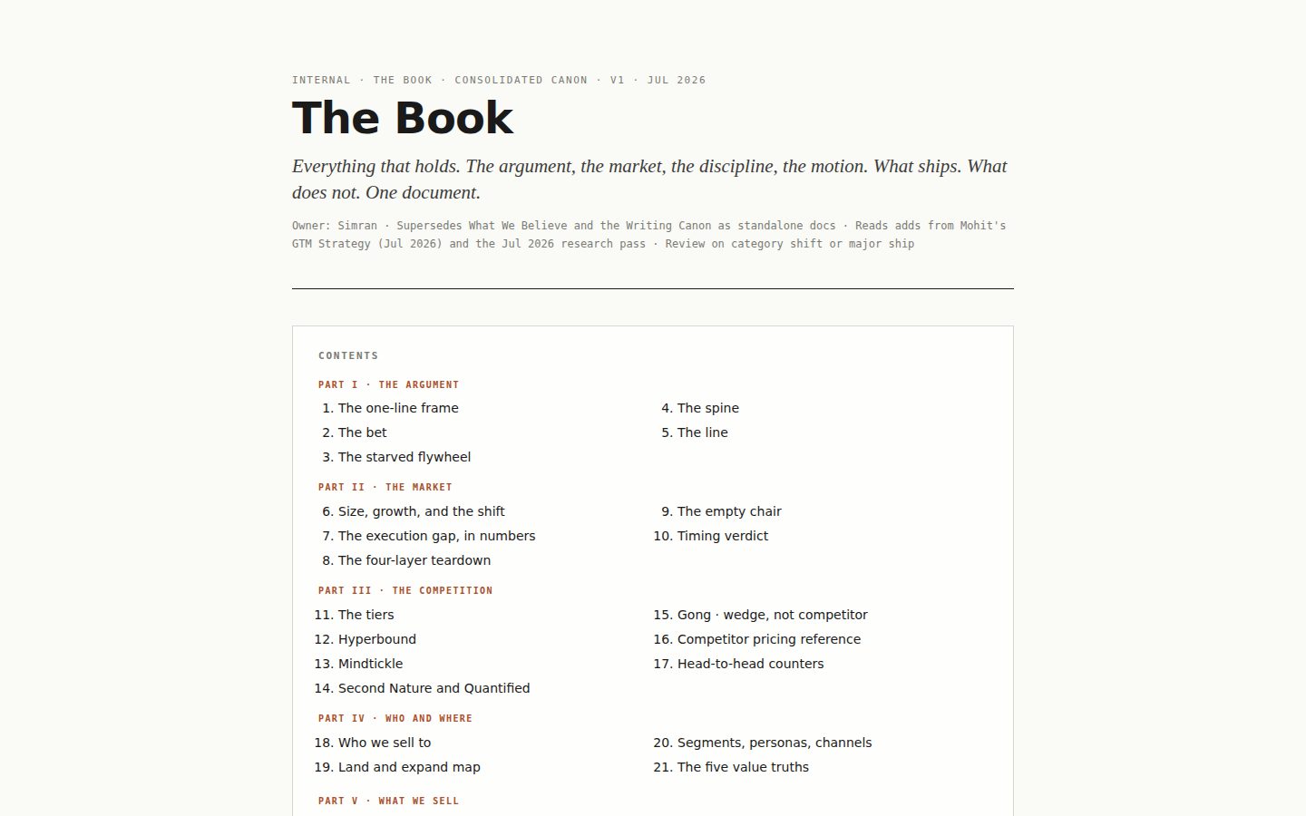 the book, v1